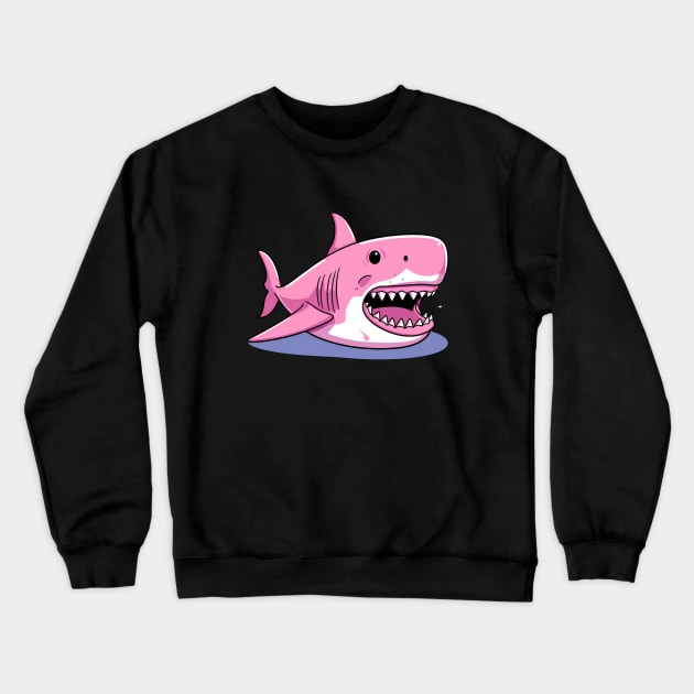 Cute Pink Shark Crewneck Sweatshirt by FrogandFog